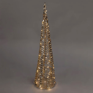 árbol navideño decorativo luminoso con diseño retorcido y 60 micro led h.60cm