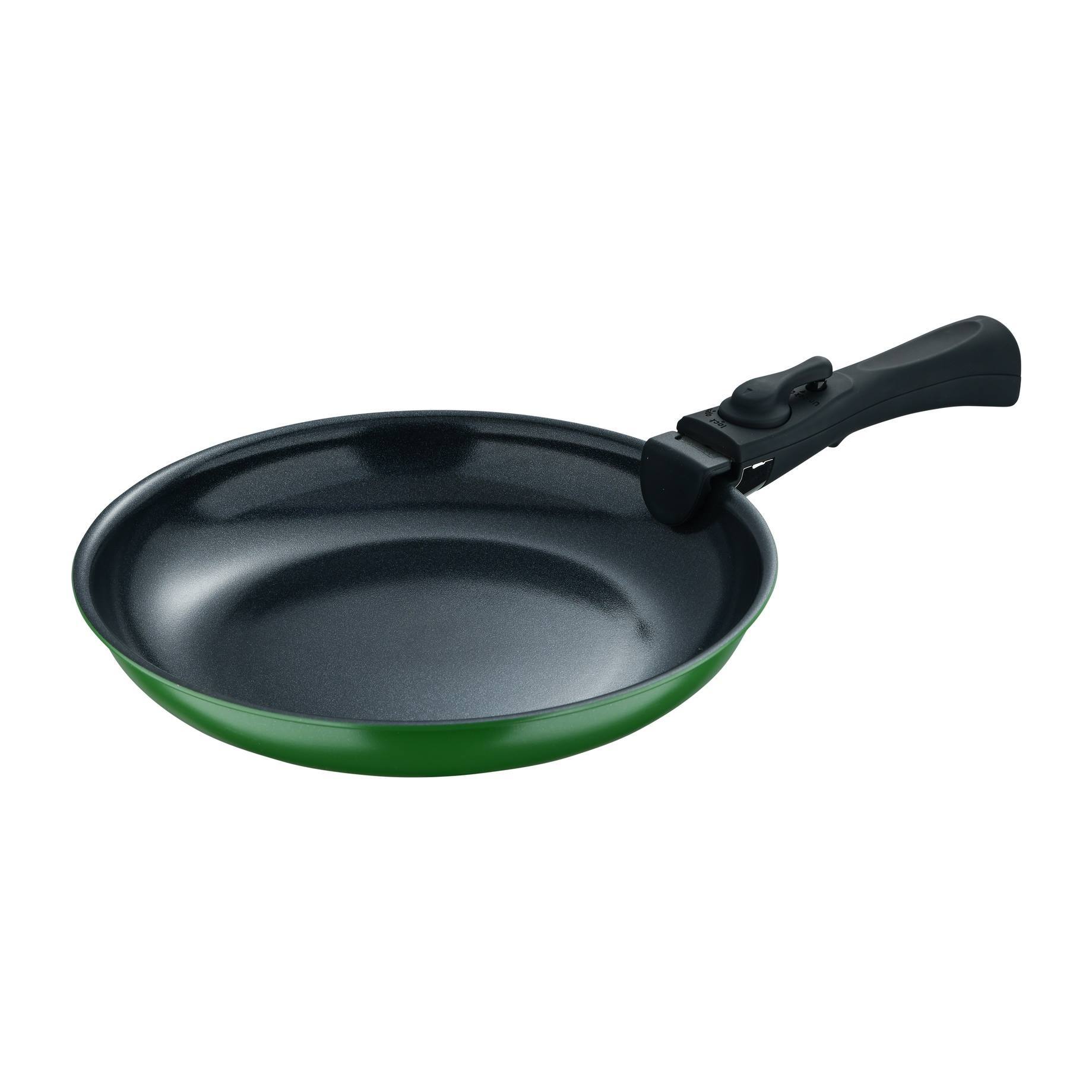 juego de 2 sartenes ø22ø26cm aluminio prensado 2 colores + mango desmontable