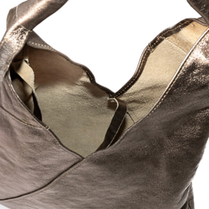 Agnana borsa shopper donna. Pelle scamosciata autentica lucida.