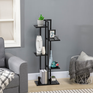 Étagère à fleurs piedestal 5 niveaux - cadre en acier - 40 x 22 x 113 cm - noir