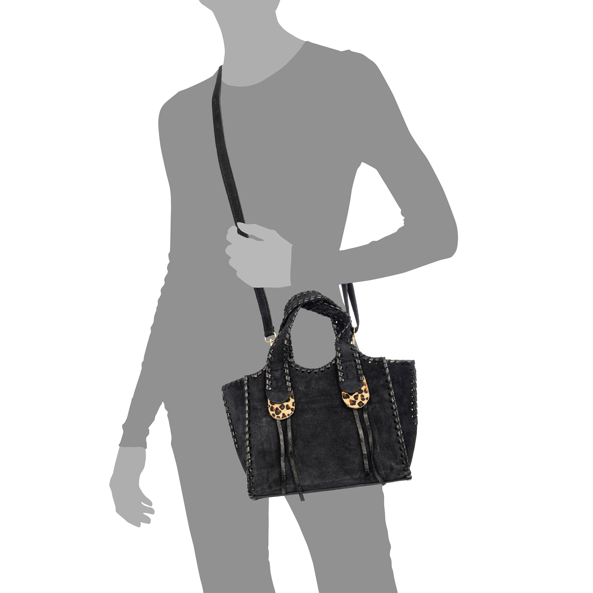 Avio bolso de mano mujer. Piel auténtica Gamuza con costura decorativa en piel auténtica brillante.