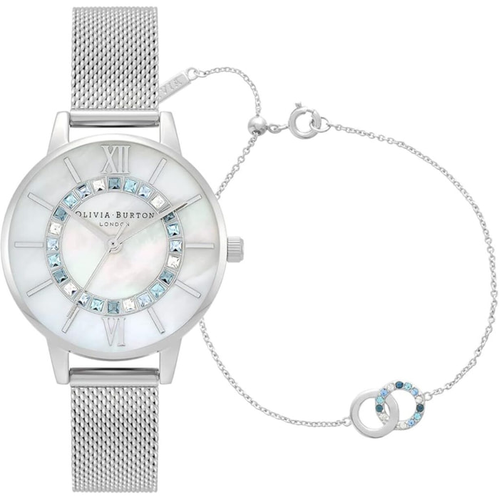 Reloj Olivia Burton OBGSET161 Mujer Analogico Cuarzo con Correa de Acero inoxidable