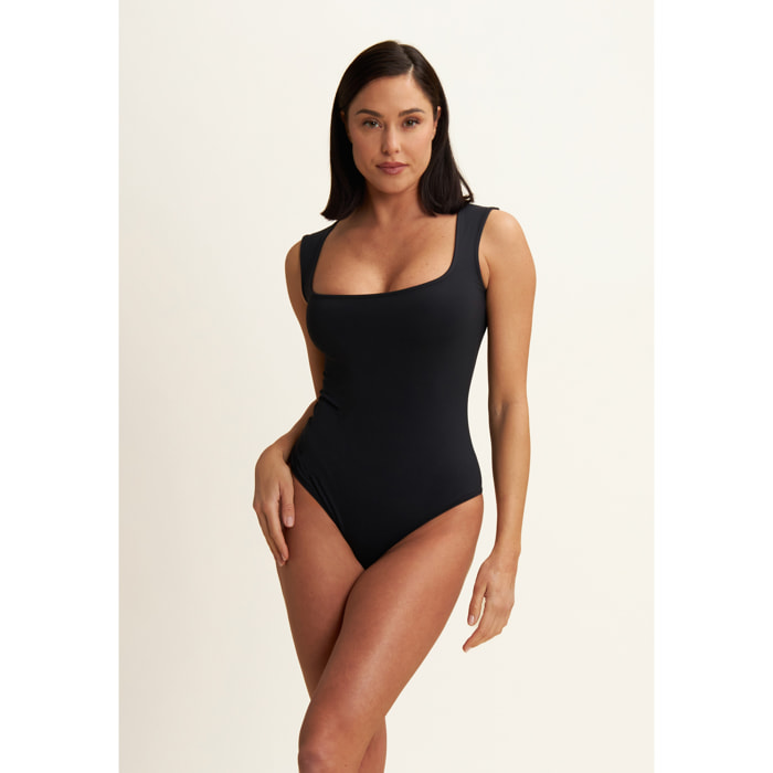 Body senza maniche con scollo quadrato