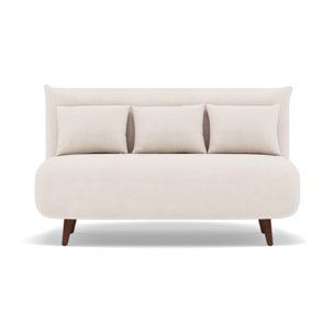 Lumi - Banquette convertible clic-clac 2 places en velours côtelé - Beige