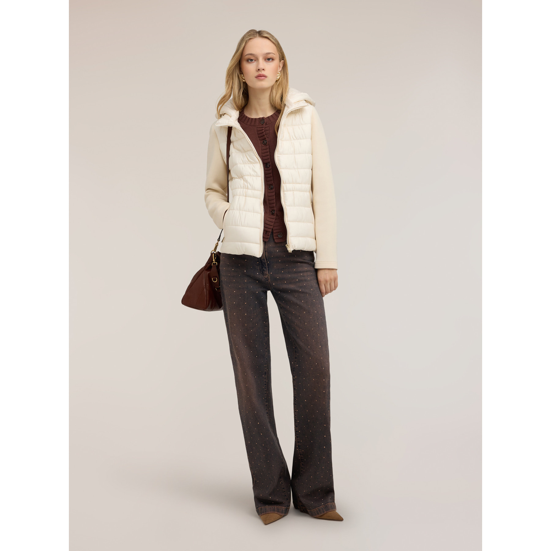 Motivi - Piumino lightweight con cappuccio - Bianco