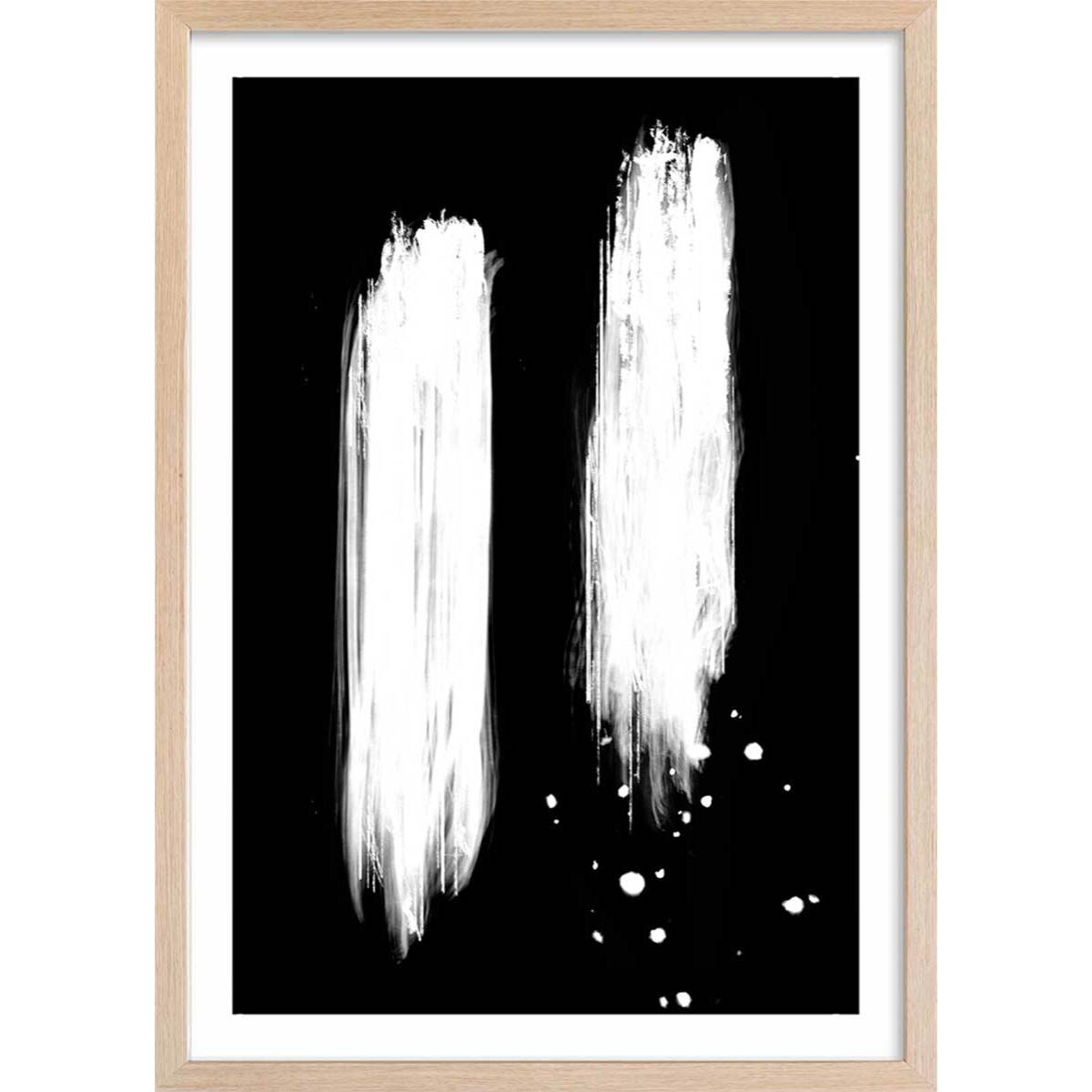 Affiche Trait épreuve négative Affiche + cadre en bois - Chêne