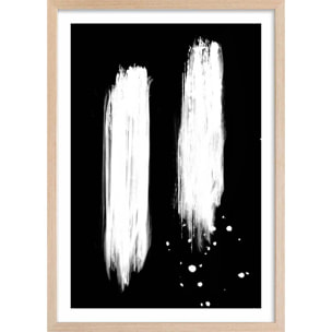 Affiche Trait épreuve négative Affiche + cadre en bois - Chêne