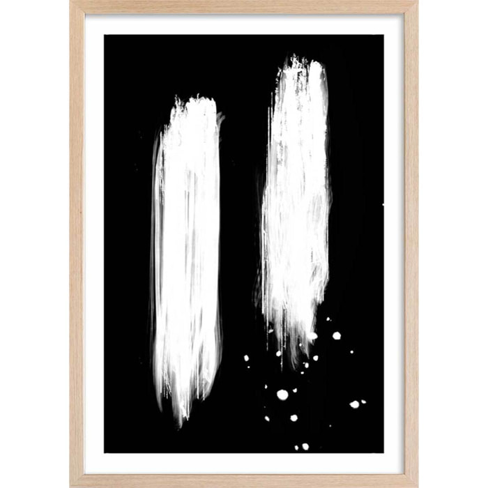 Affiche Trait épreuve négative Affiche + cadre en bois - Chêne