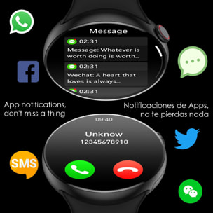 Smartwatch Watch8Pro con modo multideportivo, termómetro, O2 en sangre, tensión, ECG.