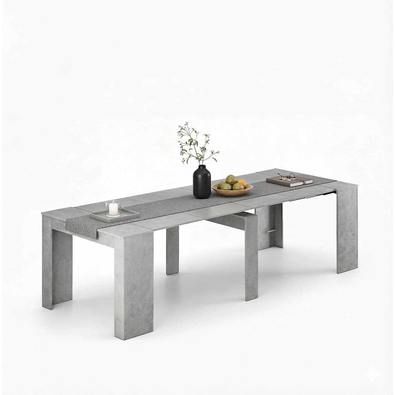Mesa consola extensible Denis en cemento 50-235 cm Cemento