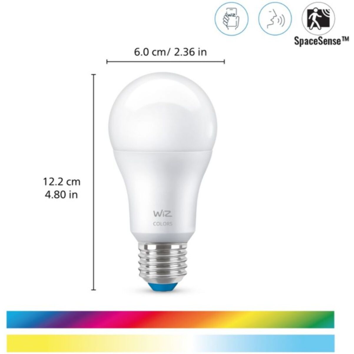 Ampoule LED connectée WIZ E27 Couleur 60W pack de 3