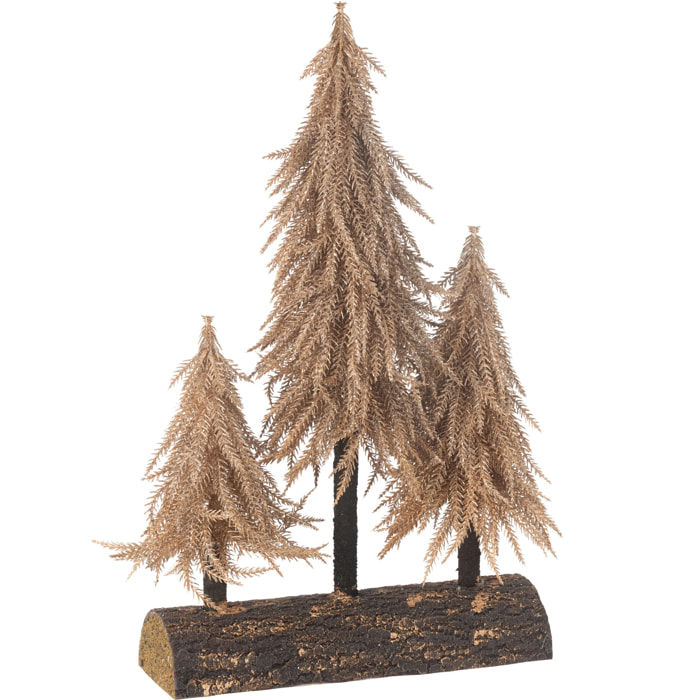 J-Line décoration sapin de Noël Forêt Artificiel - plastique - cuivre