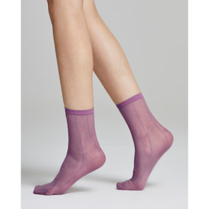 Calzino velato Peonia con righe verticali