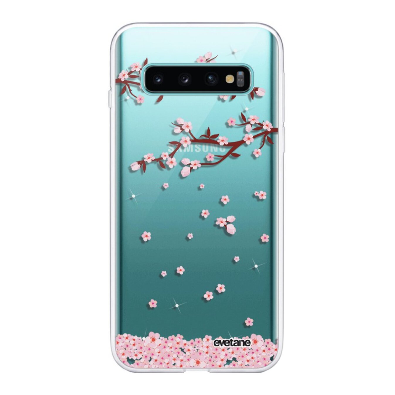 Coque Samsung Galaxy S10 360 intégrale transparente Chute De Fleurs Tendance Evetane.