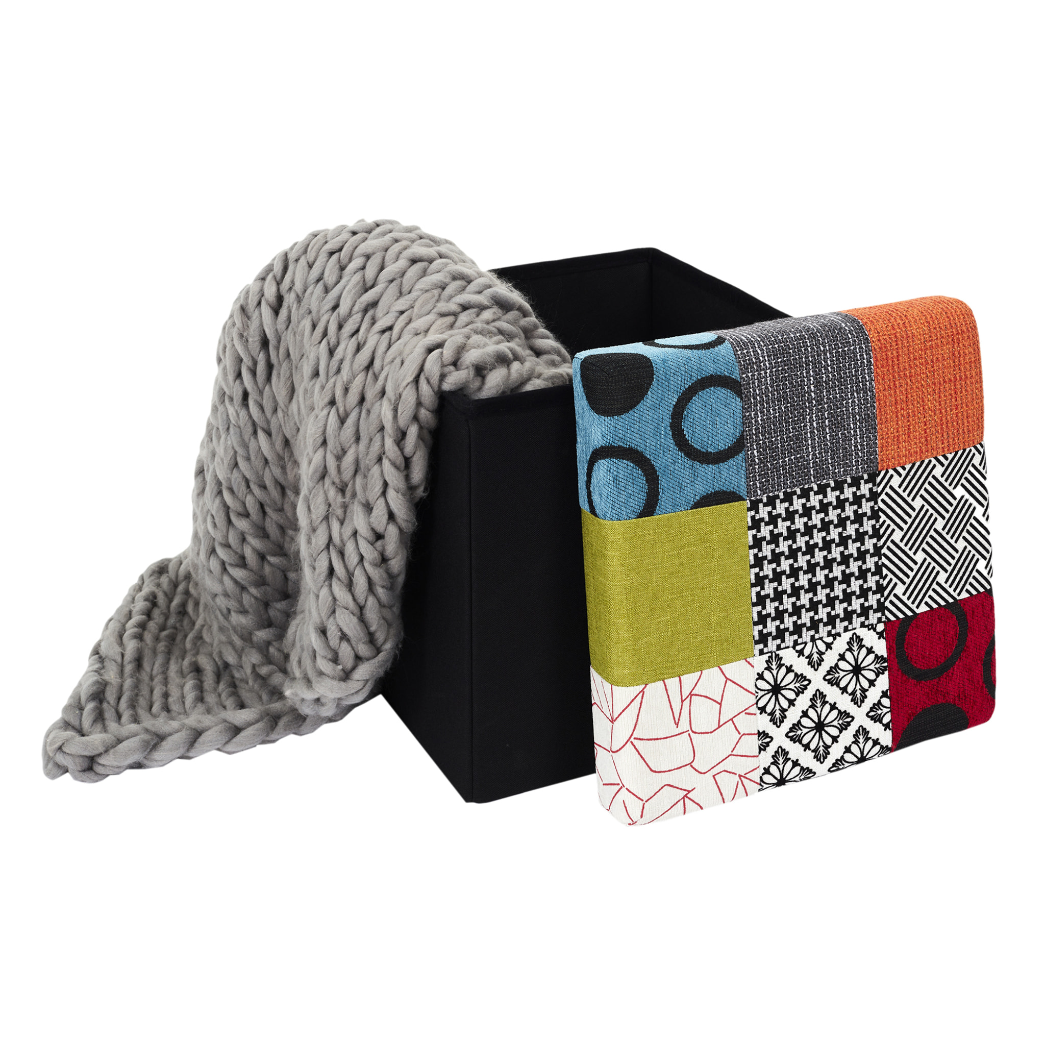 Coffre Pouf Pliable Patchwork