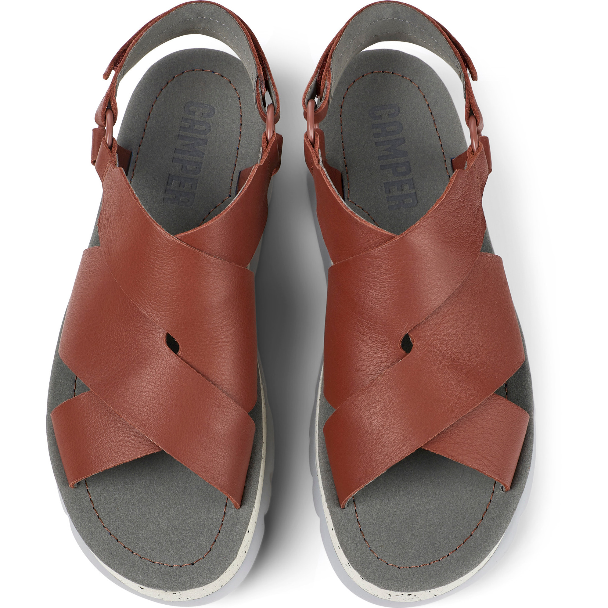 Sandalias - CAMPER Oruga Up - Rojo - Cuero liso