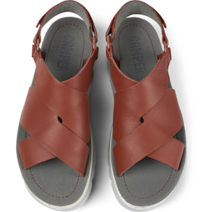 Sandalias - CAMPER Oruga Up - Rojo - Cuero liso