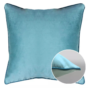 Housse de coussin polyester anti tache uni Velours uni givre-canard