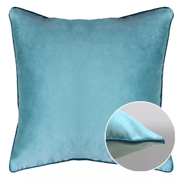 Housse de coussin polyester anti tache uni Velours uni givre-canard
