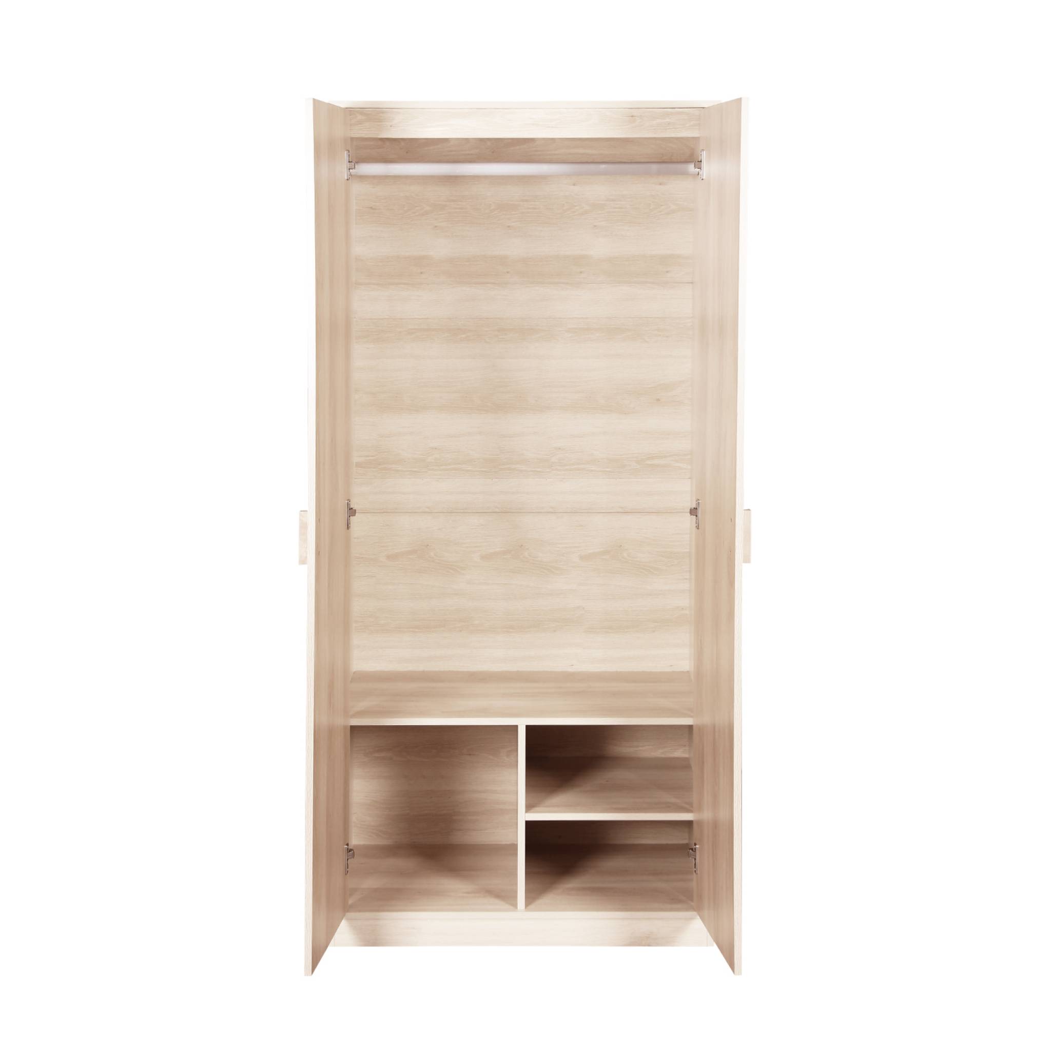 Dressing. armoire. 2 portes avec penderie et rangements LINEAR. panneaux stratifiés et pied en bois de sapin L 80 x P 48 x H 180cm