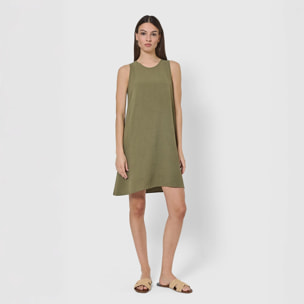 Vestido corto tirantes bambula liso