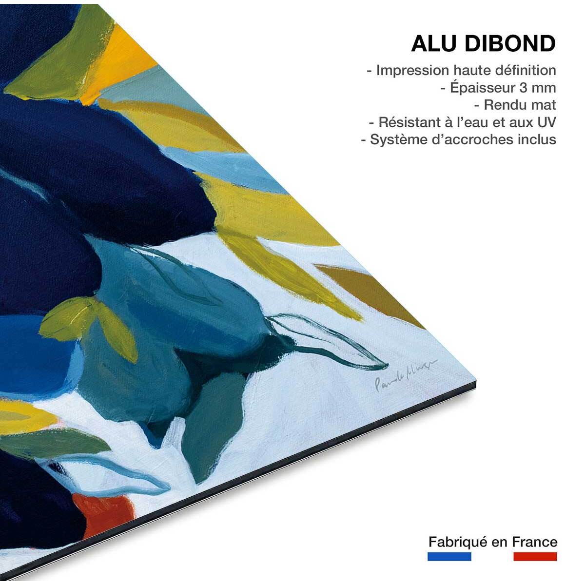 Tableau fleurs bleues Tableau alu Dibond