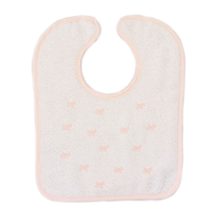 Babero Cuadrado Velcro Perritos-Coronas-Estrellitas Rosa Talla Uni