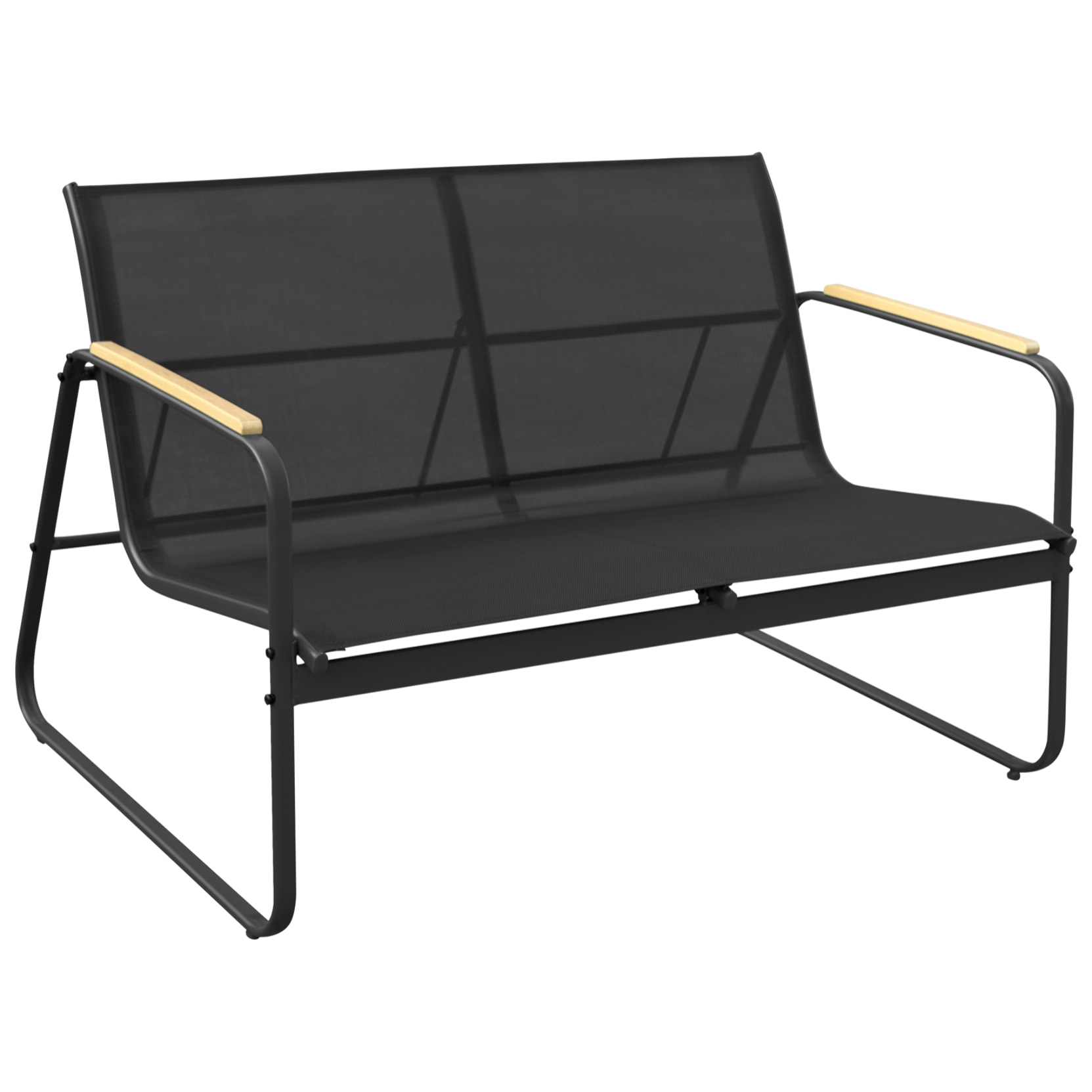 Salon de jardin en textilène 4 places noir TENERIFE