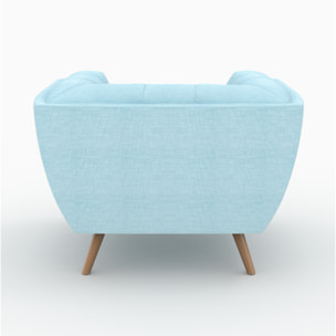 Ensemble canapé et fauteuil en tissu bleu clair 4 places - Carmen