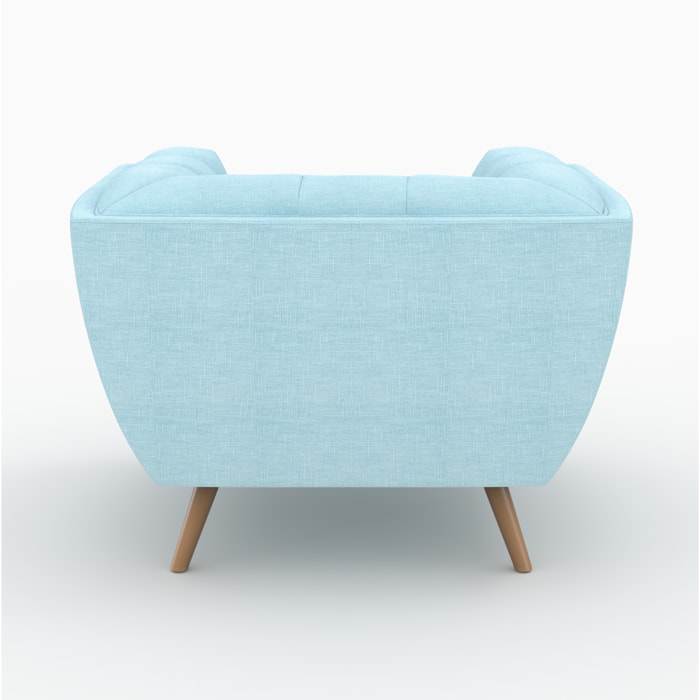 Ensemble canapé et fauteuil en tissu bleu clair 4 places - Carmen