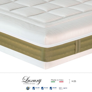 "Amalfi" H25 cm 90x200 guanciale Memory OMAGGIO 5 strati in FOAM arrotolato