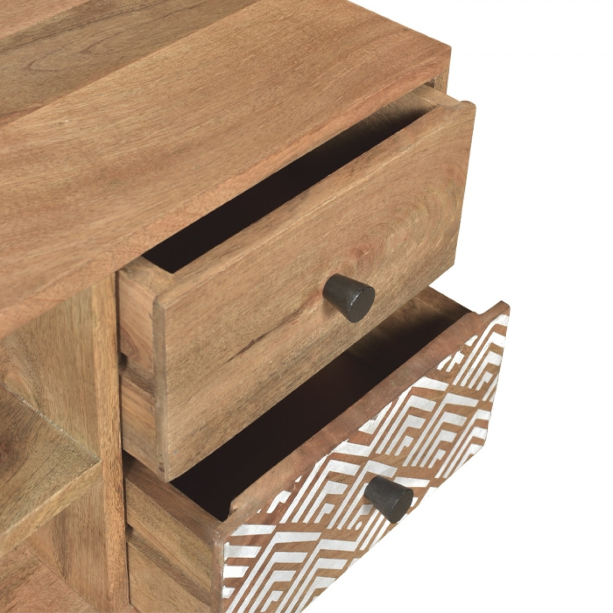 Meuble TV en bois de manguier à motifs 117 cm - Tali