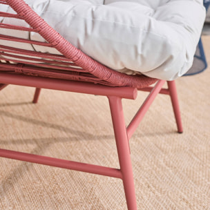 Fauteuil oeuf de jardin acier et résine tressée OVOA