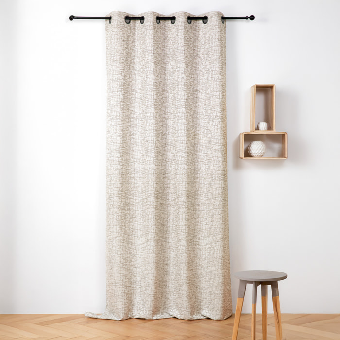 Rideau jacquard à oeillets  - Effet tweed - Lin