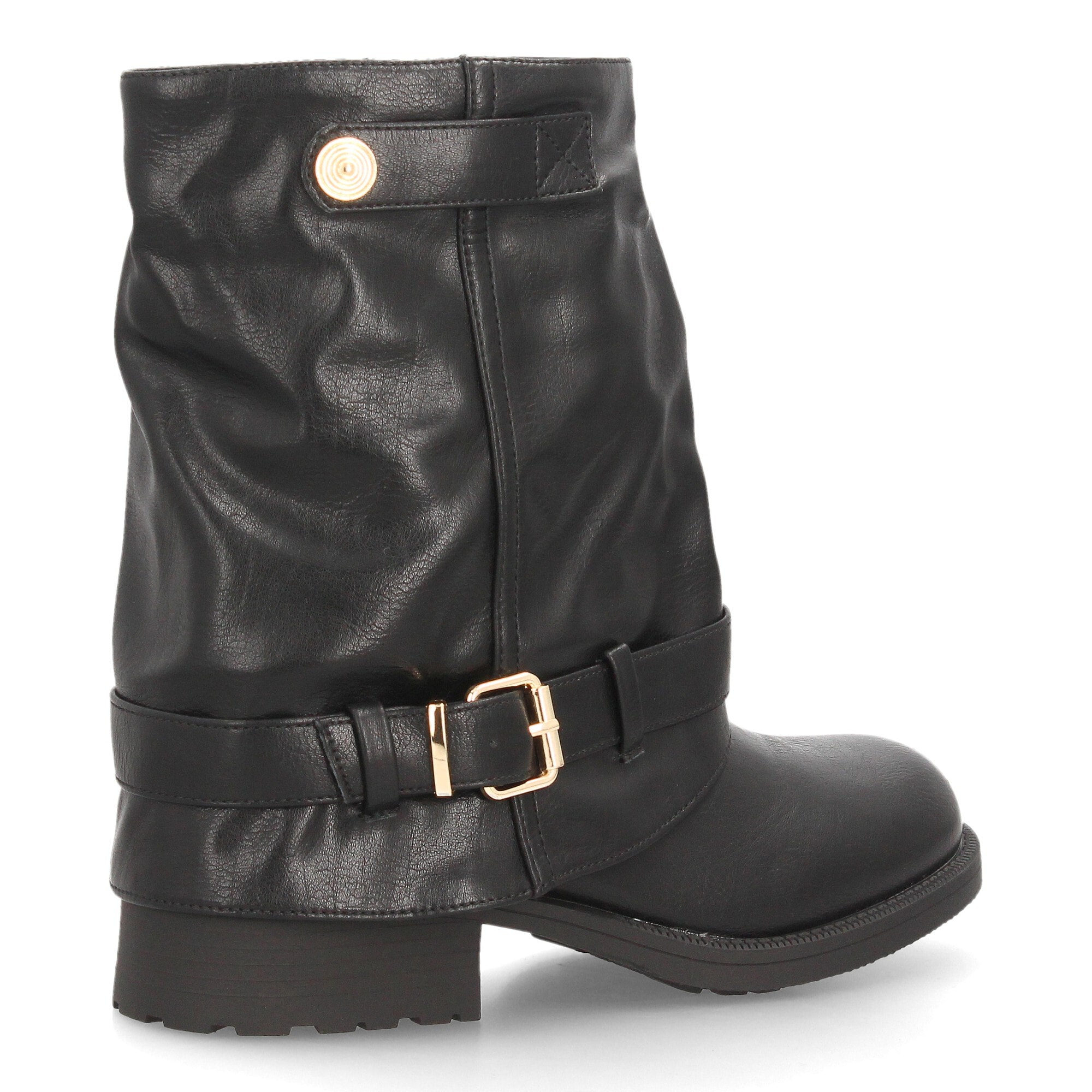 Botines moteros con correas decorativas para mujer