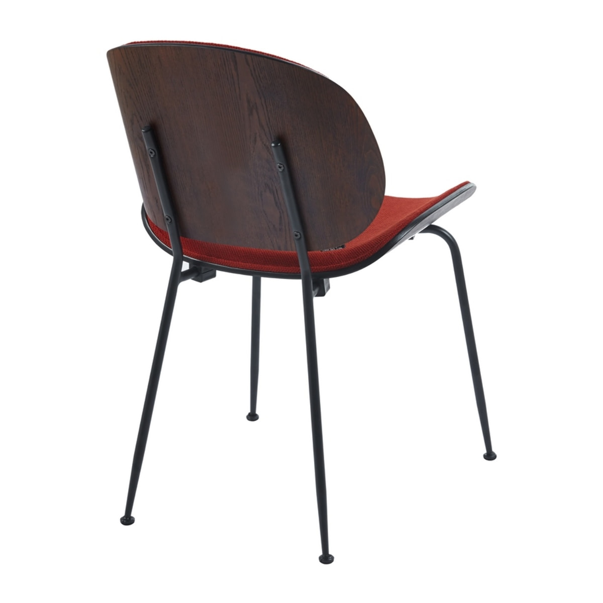 Set 4 sedie moderne in tessuto rosso con gambe in metallo - Elizabeth