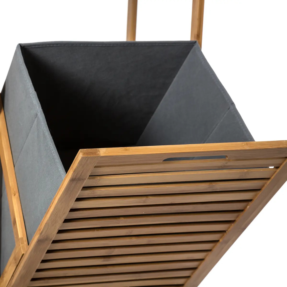 Étagère colonne avec panier à linge "Mix N' Modul" bambou