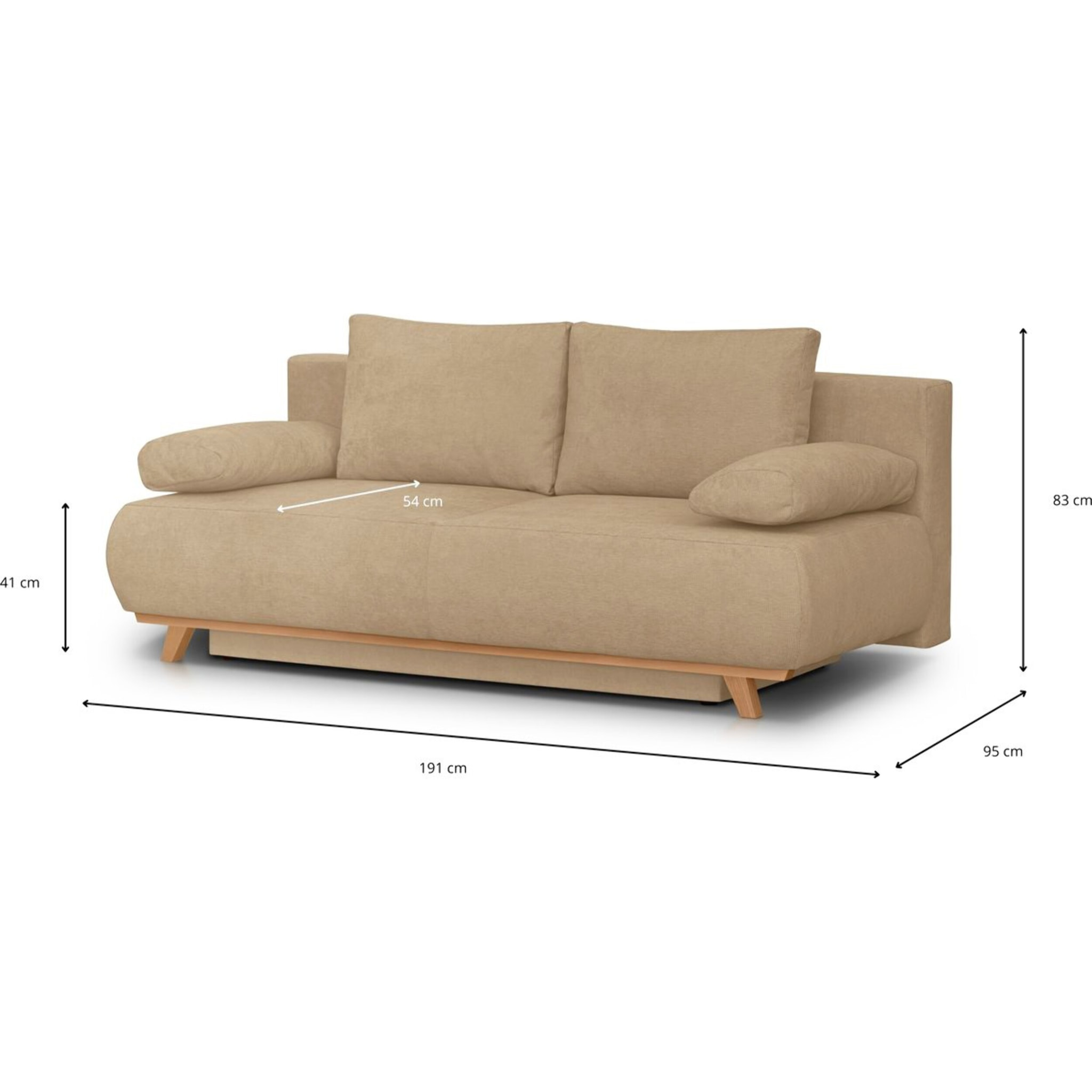 Canapé convertible 3 places en tissu chenille - LARIA