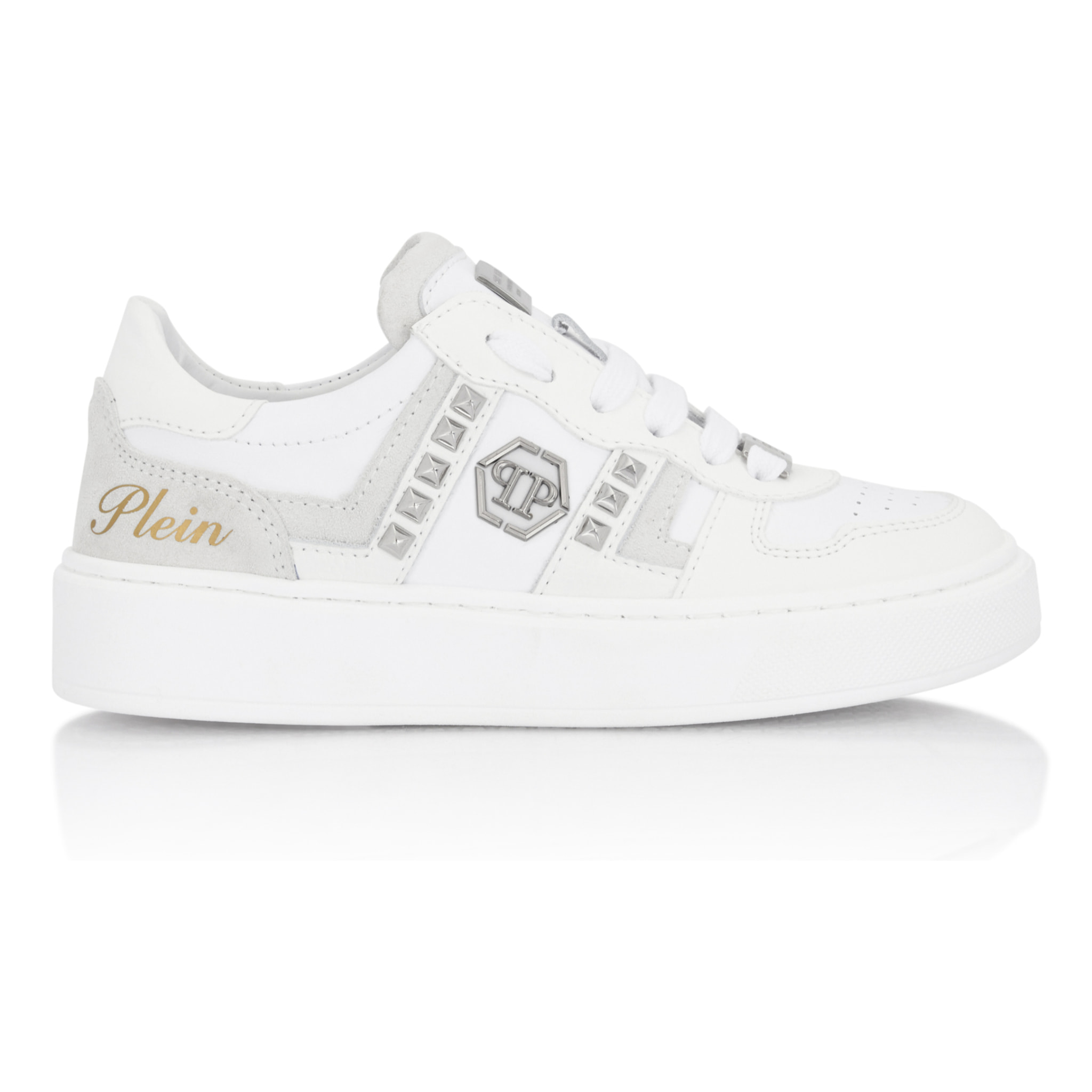 PHILIPP PLEIN Mix Materials Low-Top Sneakers with Studs