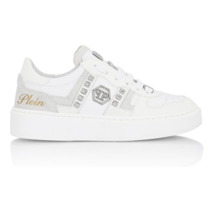 PHILIPP PLEIN Mix Materials Low-Top Sneakers with Studs