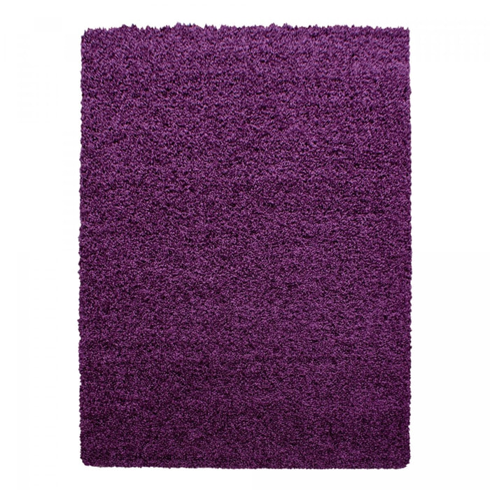 Tapis poils longs shaggy tissé motif uni GECO