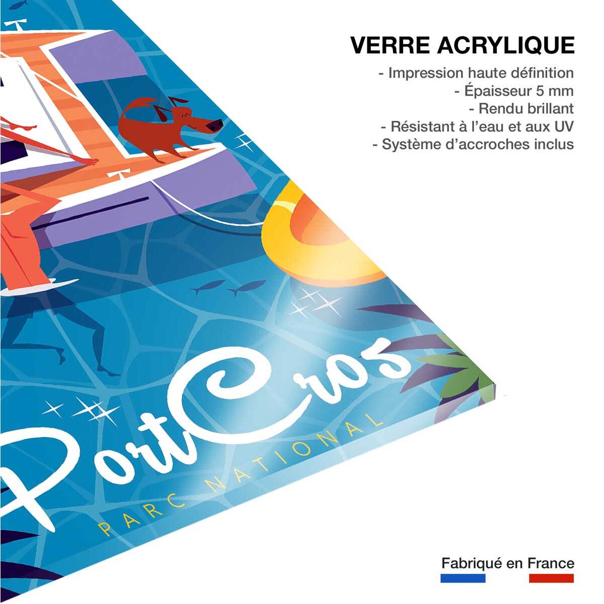 Tableau baignade à port cros Tableau plexiglas