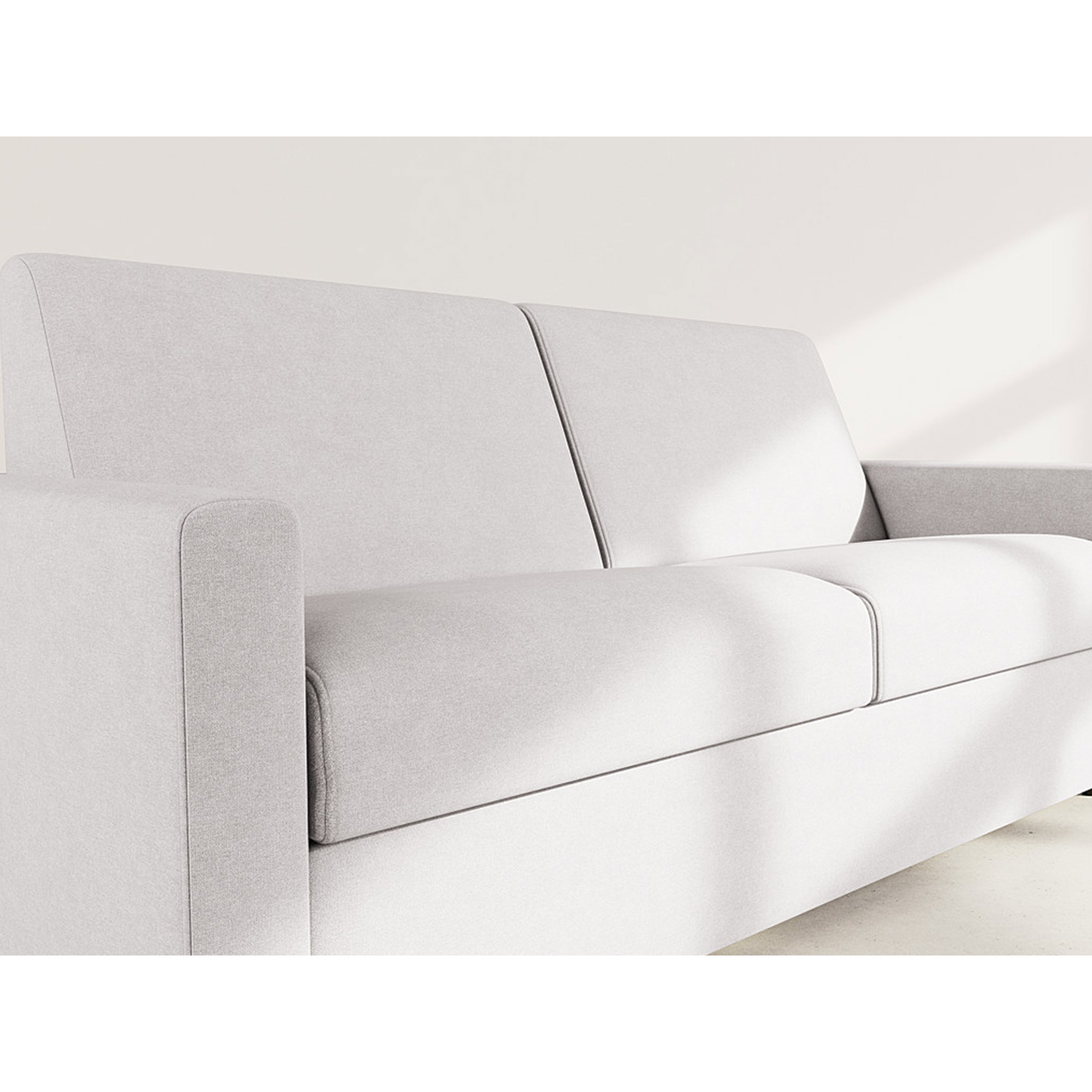 Julia - canapé 3 places convertible express couchage quotidien 140 cm matelas 18 cm en tissu - Gris clair