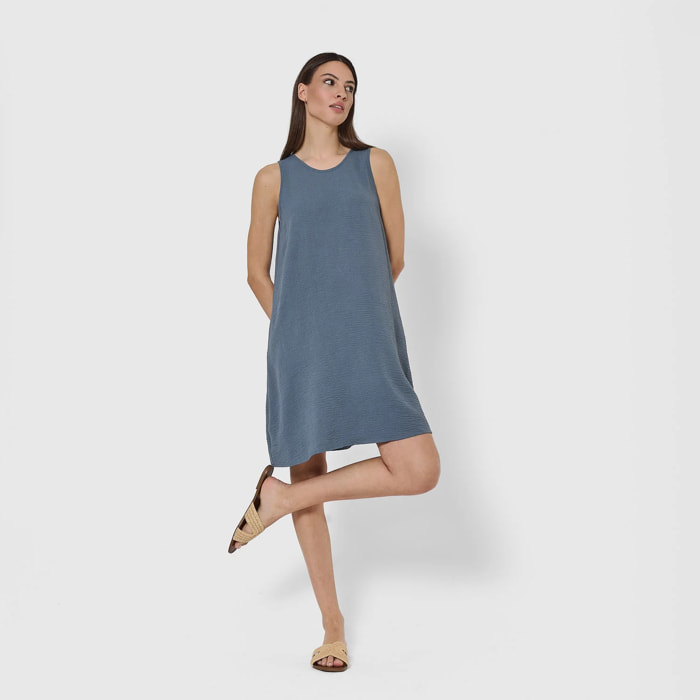Vestido corto tirantes bambula liso