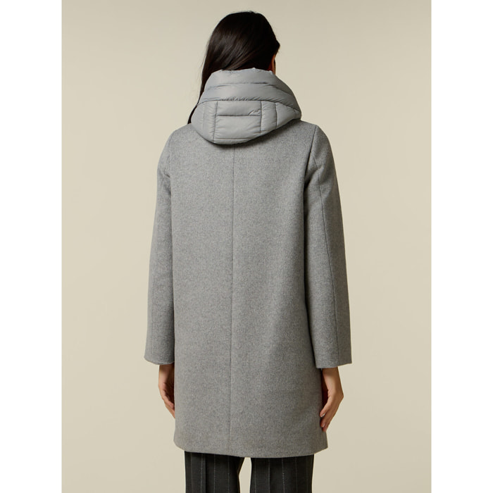 Oltre - Cappotto misto lana con inserti in nylon - Grigio