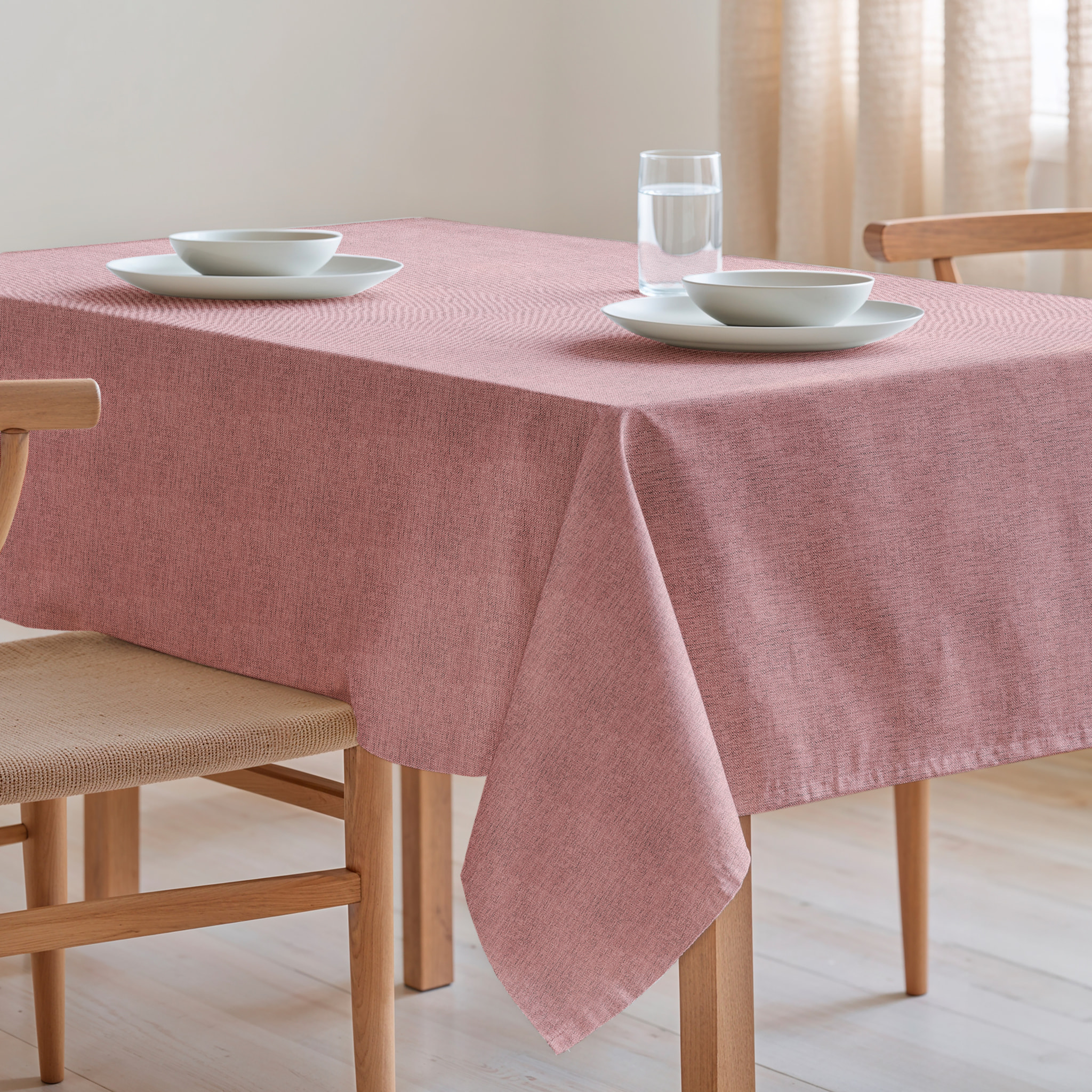 Nappe jacquard unie antitache INDRA ROSA