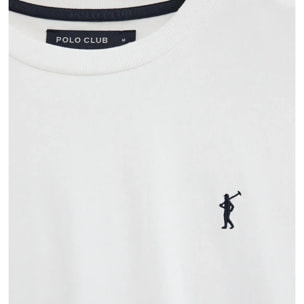 Camiseta blanca de manga larga y corte recto con bordado Rigby Go
