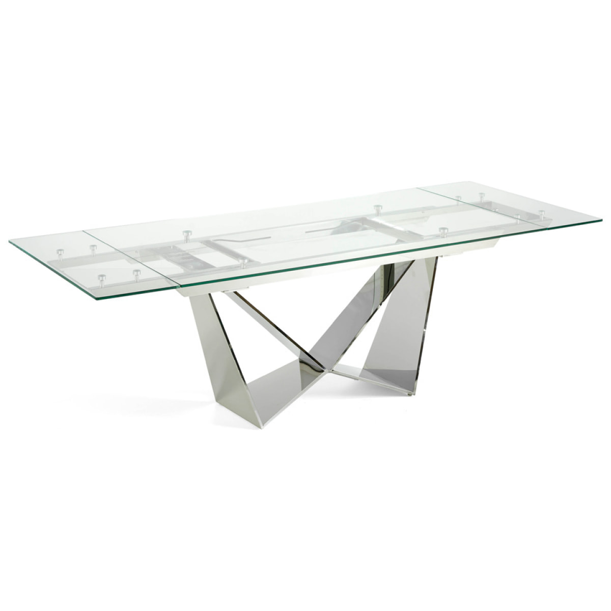 Mesa de Angel Cerda de cristal y acero 160x90x75cm