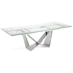 Mesa de Angel Cerda de cristal y acero 160x90x75cm