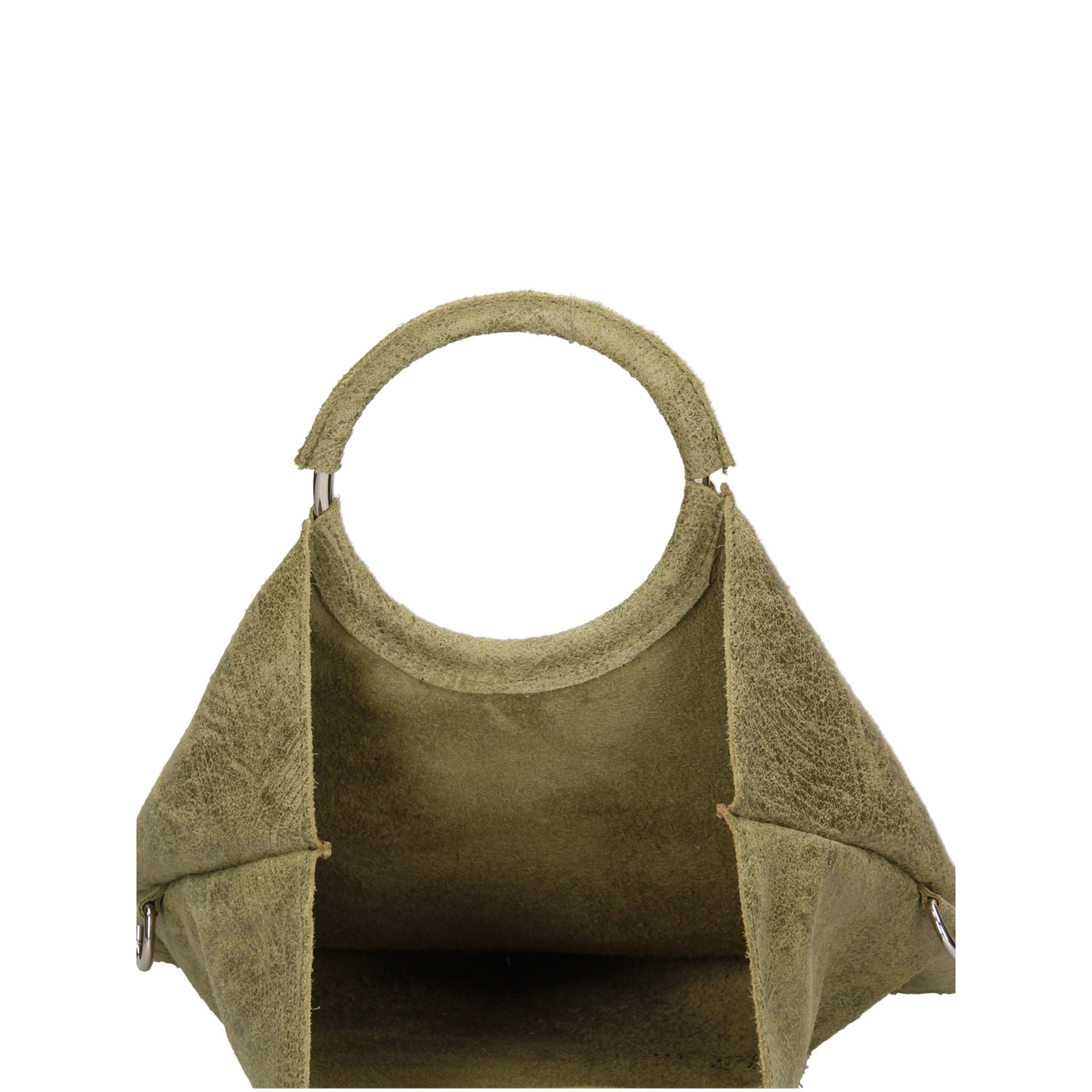 Borsa a mano da donna Made in Italy - Modello Velvet - 100% pelle scamosciata - 29.0 x 30.0 x 1.0 cm